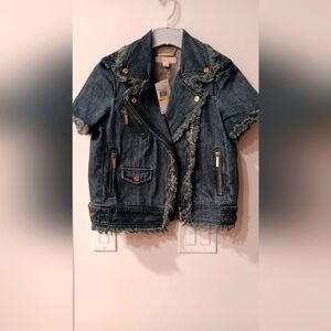 MICHAEL KORS Denim Motorcycle Jacket - NEW